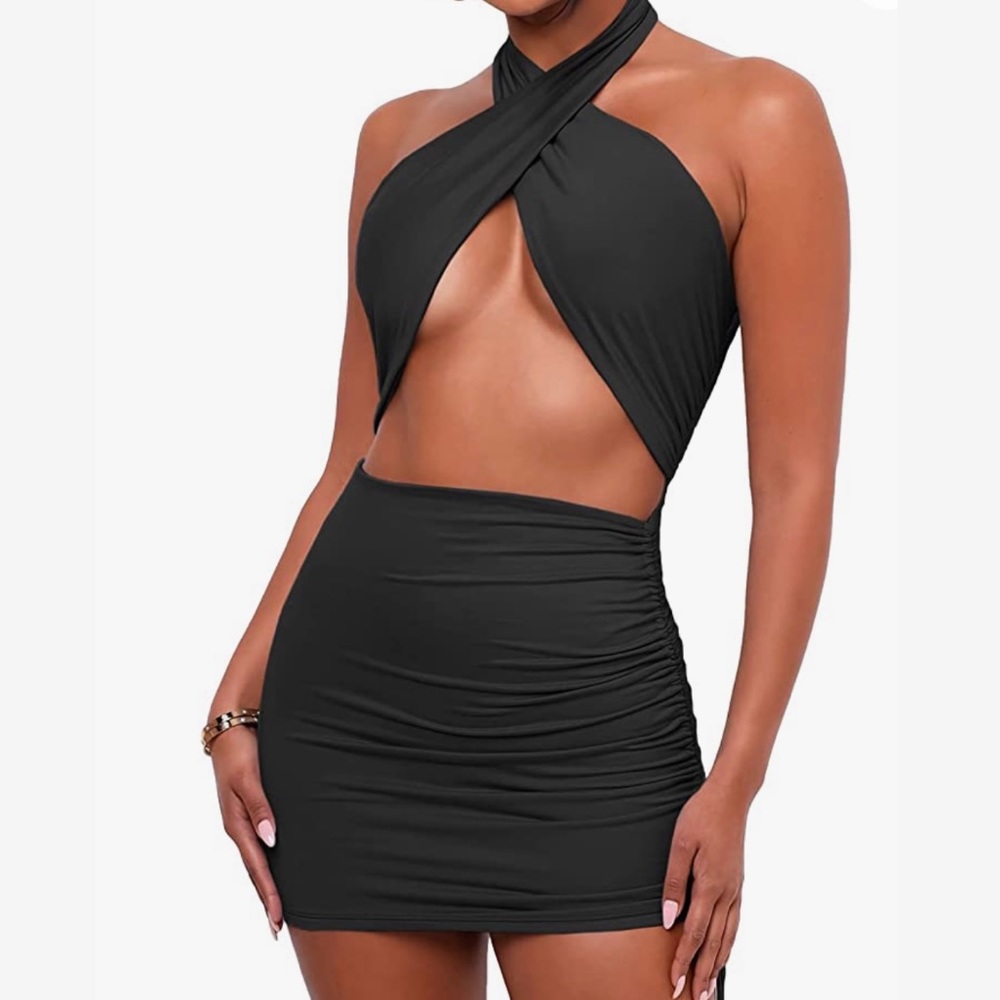 Short black mini dress